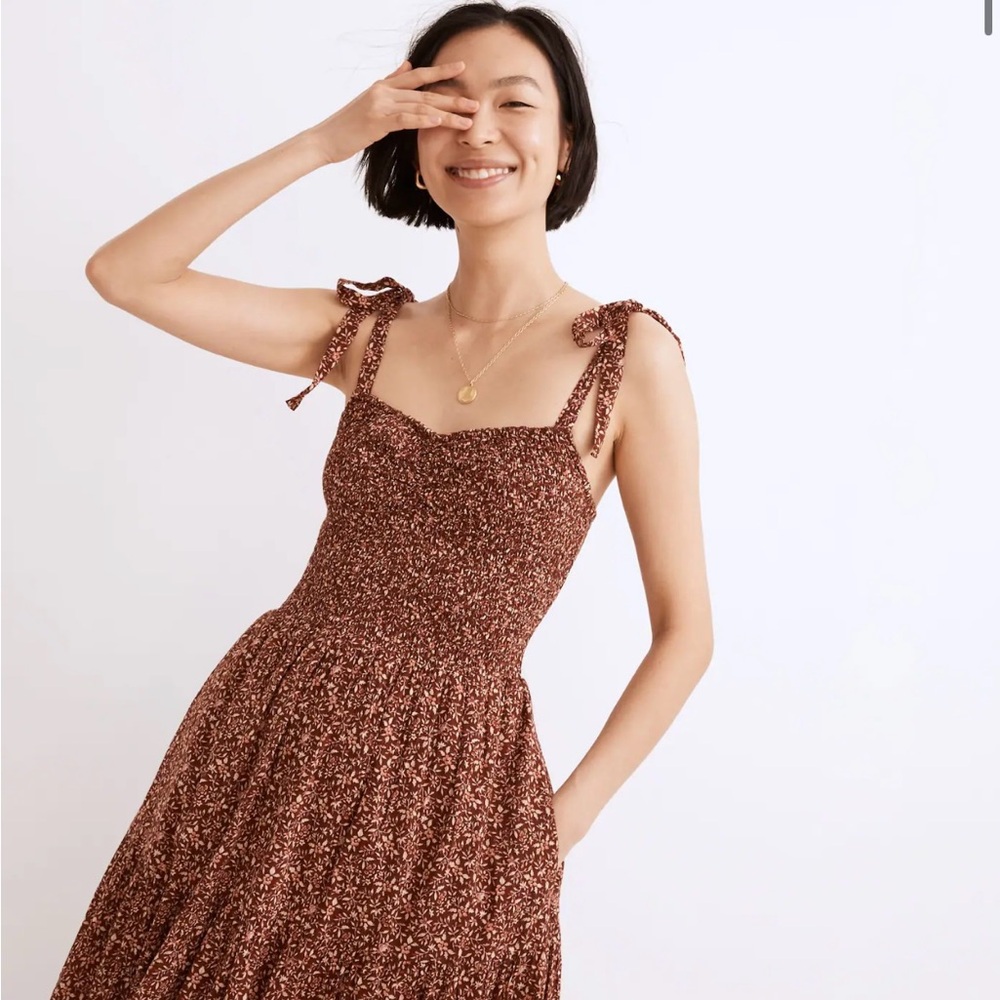 Madewell Lucie Tie-Strap Tiered Midi Dress in Florentine Floral size xs